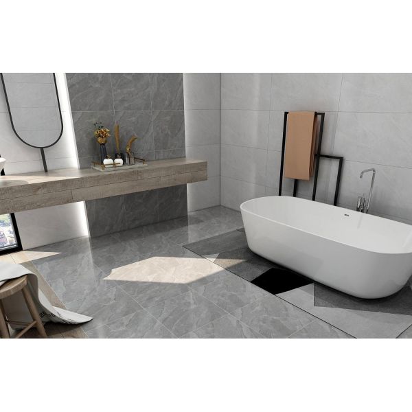 Gray Non-Slip Ceramic Rustic Tile 400x400mm Marble Look