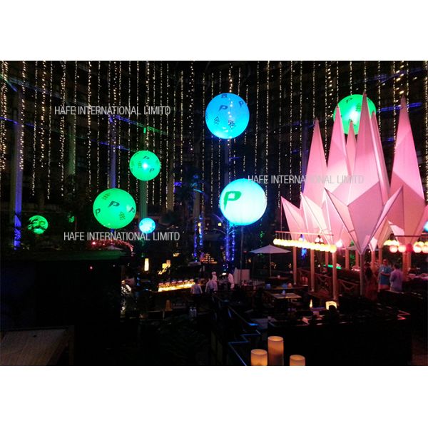 Single RGB Inflatable Led Light Color Changing , Events Lighting Balloon Led Lantern Lights