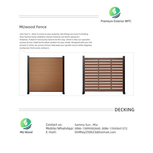 Garden WPC Fence Panels Fireproof Wood Polymer Composite Boards