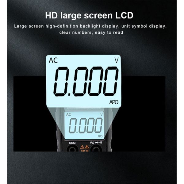 Portable Digital Clamp Multimeter LCD Display DC AC Clamp Meter