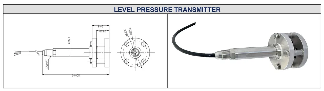 IP68 Input Type Transmitter Anti-corrosive Liquid Level Sensor Transmitter Depth Water Level Sensor