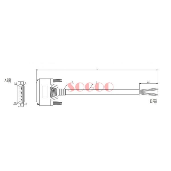 DB25 Digital Signal Cable Custom Cable Assemblies 052740204883 52002300 1746
