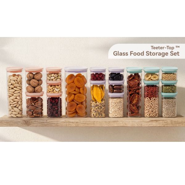 IKOO Source Supplier Airtight Wide Mouth Glass Jars with Lids for Food