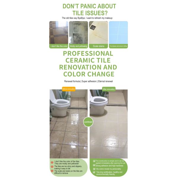 Waterproof Fast Drying Water-based Tile Paint with Strong Adhesion for Ceramic Tile Renovation