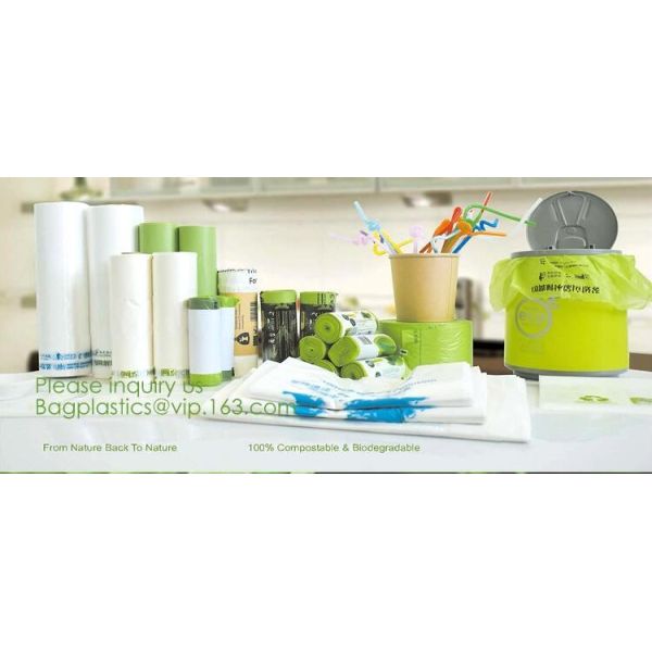 Eco friendly Compostable Biodegradable commercial bags,100% Environment Friendly Compostable Cornstarch Garbage Bags pac