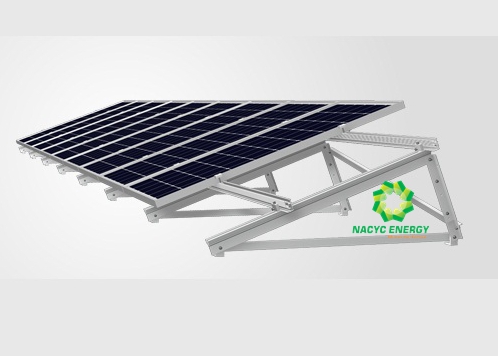 Light Weight PV Flat Roof Solar Mounting System With 3pcs Solar Panels
