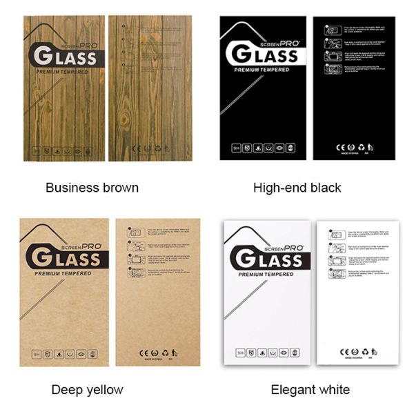 Custom Oem Recyclable Kraft Custom Printed Tempered Glass Screen Protector Retail Packaging Box