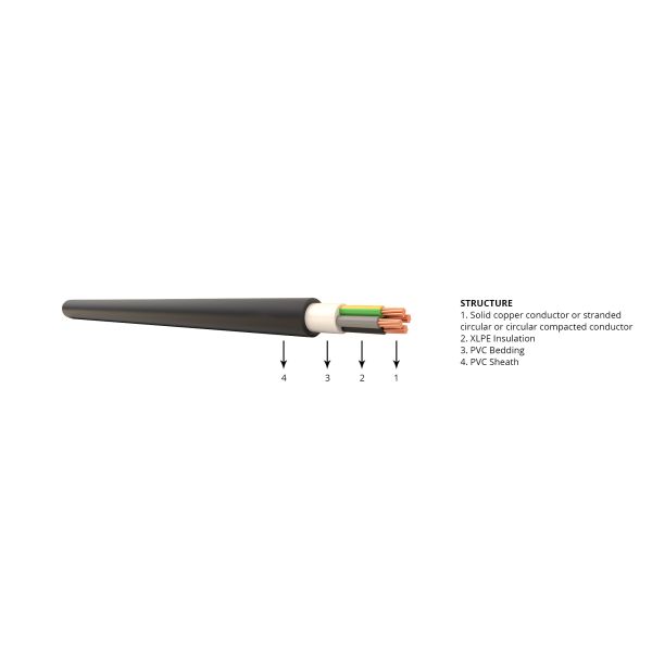 Underground Low Voltage LV Power Cable SWA / STA Armour Custom Size