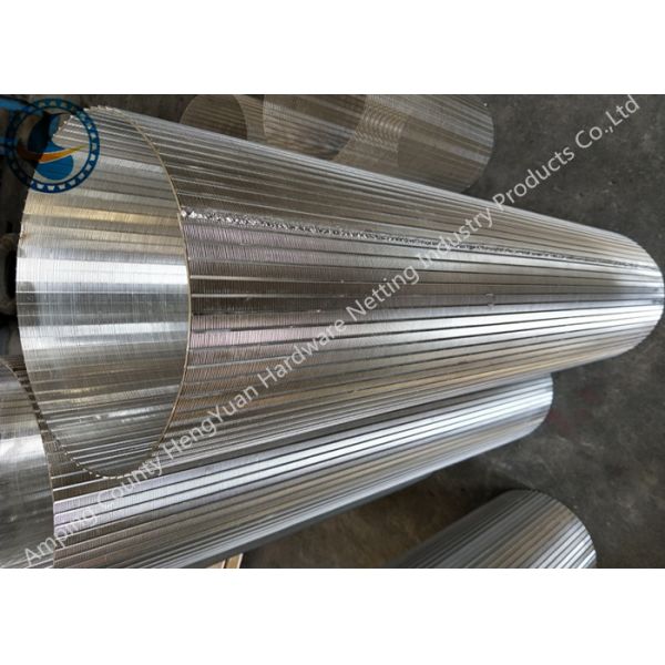 Welding Technique Rotating Drum Screen , Wire Mesh Drum Silver Color