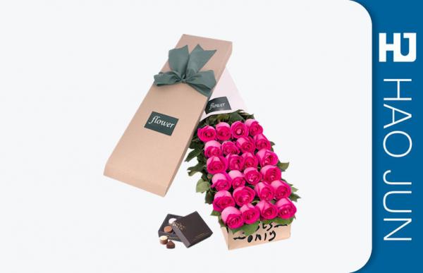 Buy Rectangle Luxury Cardboard Flower Boxes For Roses Packaging Flower Presentation Box at wholesale prices