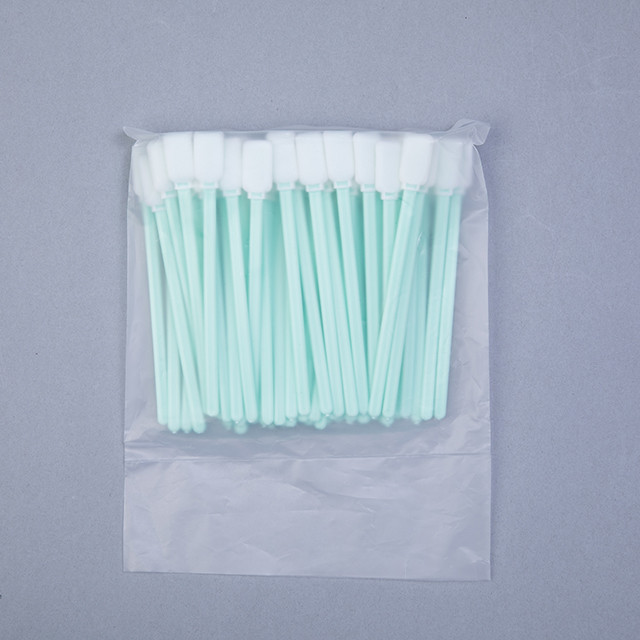 Foam swab head detail showing open-cell structure