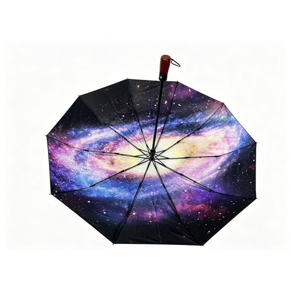 Custom full color galaxy inner print custom logo umbrella, fiberglass ribs auto fold promotional umbrella