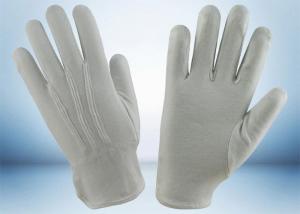 Quality Single Elastic Line Mens White Cotton Gloves Breathable For Laboratory Workers for sale