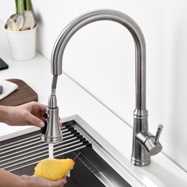 PEX Hose Deck Mounted Kitchen Taps OEM Pull Out Spray Kitchen Faucet