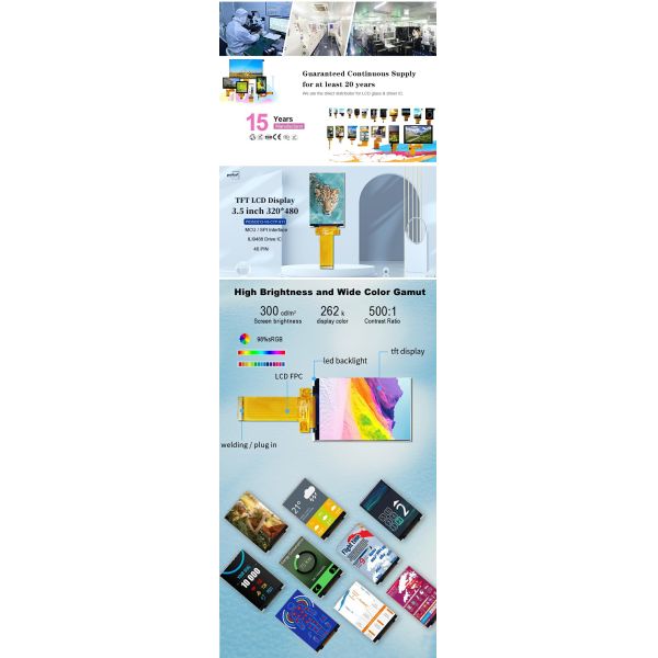 Polcd 3.5 Inch QVGA LCD Display Featured 320x480 Resolution MCU SPI Interface Touch Panel 3.5" TFT LCD Modules