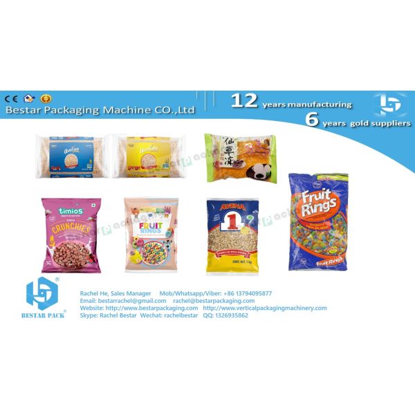 How to pack fried peas sachets [Bestar] small packing machine with cup dosing system BSTV-160A