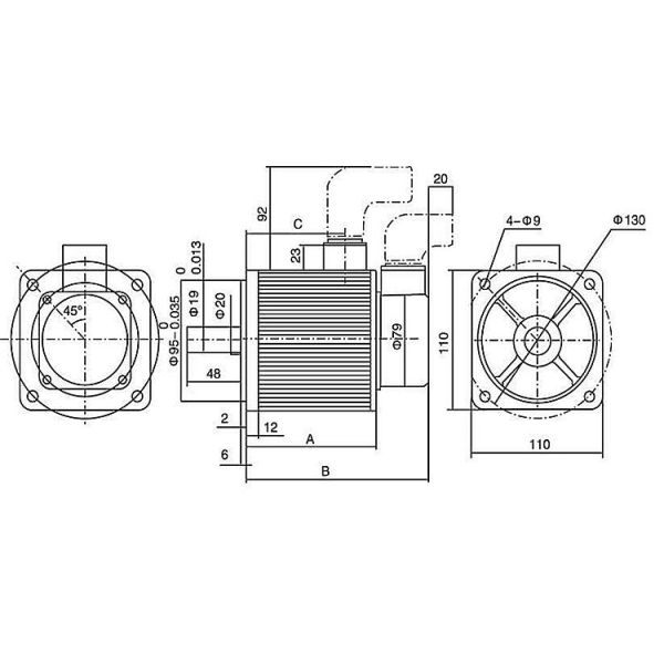 Ac servo motor and driver 110mm AC Servo Motor 220V 1.2KW Power 4N.M 3000RPM With 3m Cable