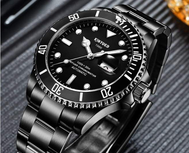 Durable Stainless Steel Skeleton Watch Automatic Analog Date Display