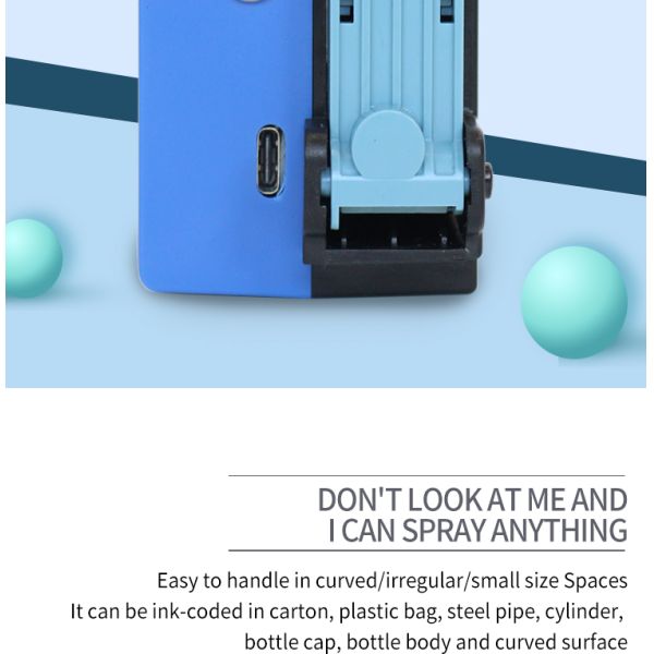 Type-C Charge Port Mini Thermal Inkjet Coding Machine for Paper Wood Plastic Metal Glass