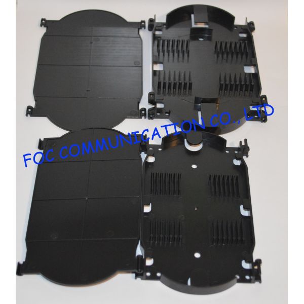 ABS Plastic Fiber Optic Patch Panel Splice Tray Black , ODF / Splice Closure