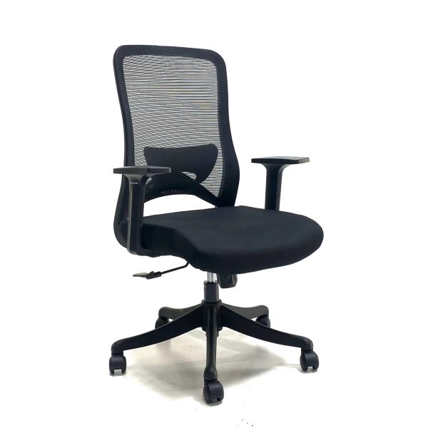 Medium Back Office Ergonomic Mesh Computer Chair With Fixed Armrest Back Support