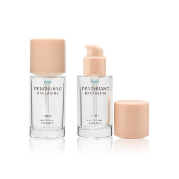 30ml Transparent Liquid Foundation Bottles With Cap Cosmetic Packaging