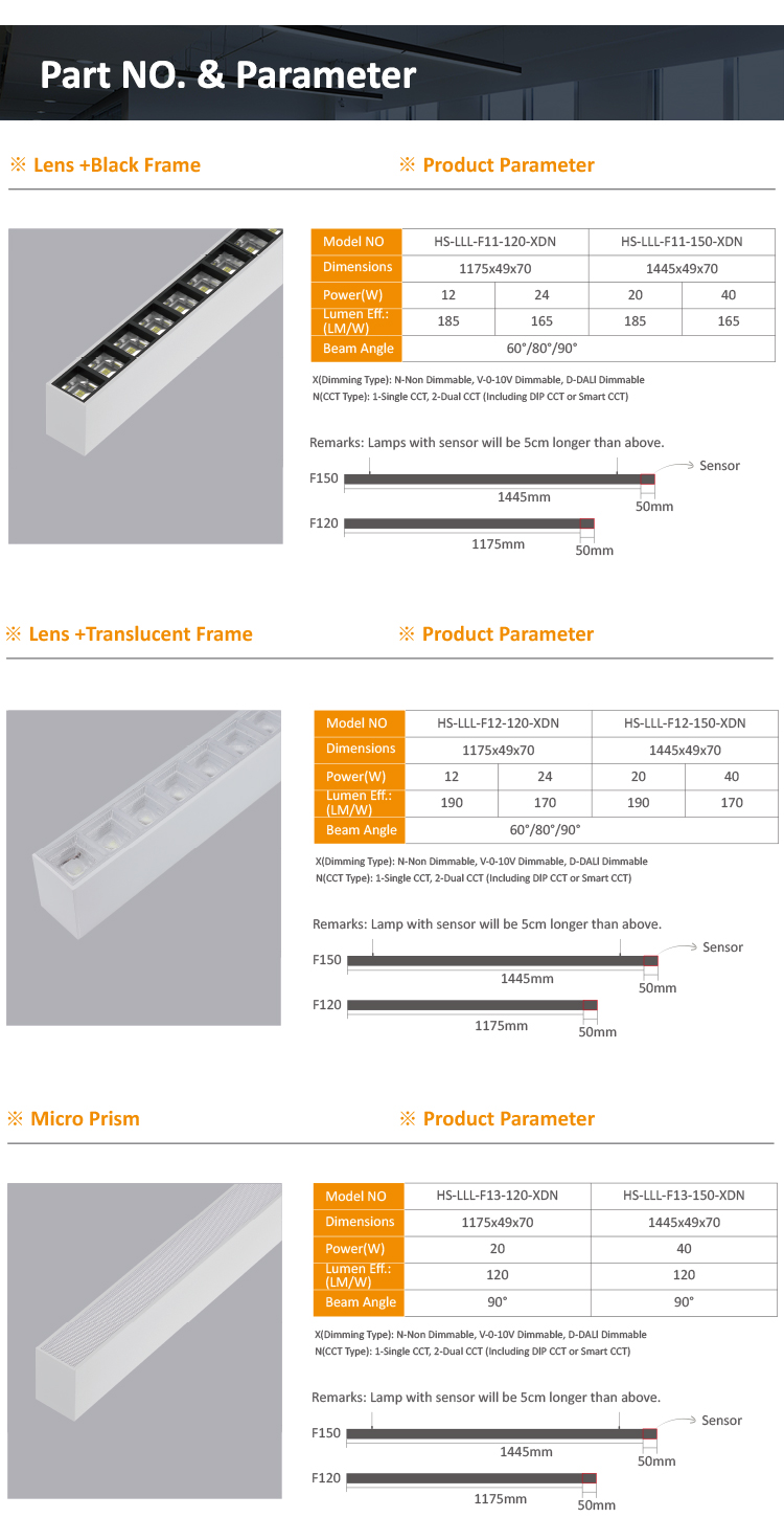 Seamless Linking LED Linear Light with UGR