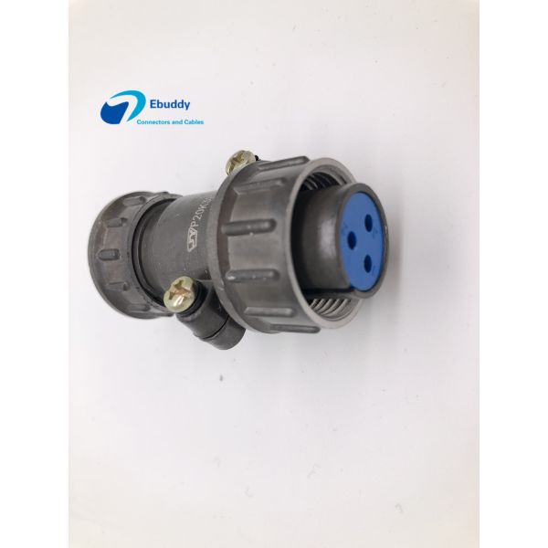 Female Plug Circular Cable Connectors 3 Pin P20K3P PPS Insulator CE ROHS Certificted