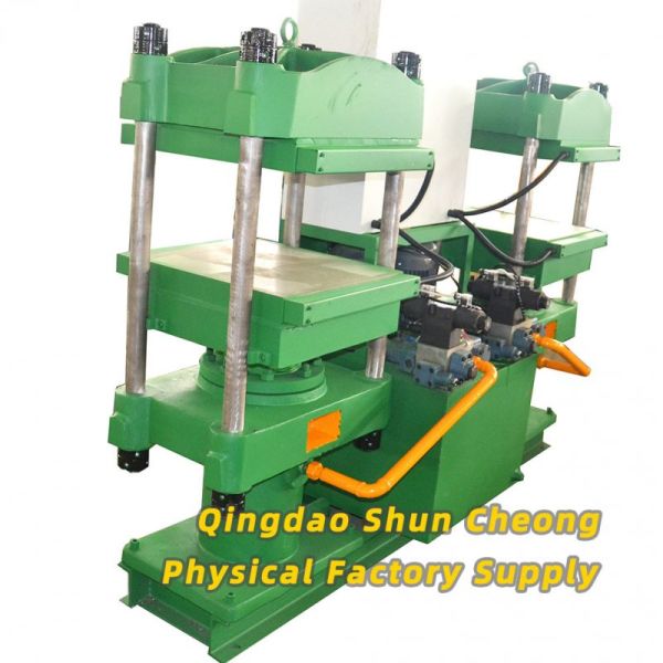 Double-plate vulcanizing machine side view
