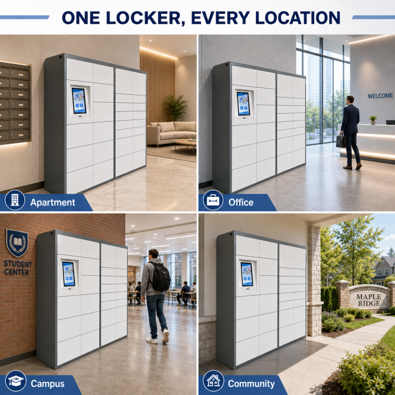 Winnsen Smart Parcel Locker with 15.6" Android Touchscreen Cloud Remote Management and 600 Doors One Console