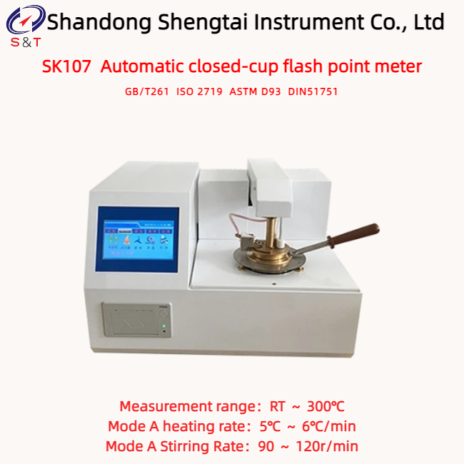 Auto Closed-Cup Flash Point Meter RT ~ 300℃ LCD Display Heating Rate 5℃ ~ 6℃/Min ASTM D93