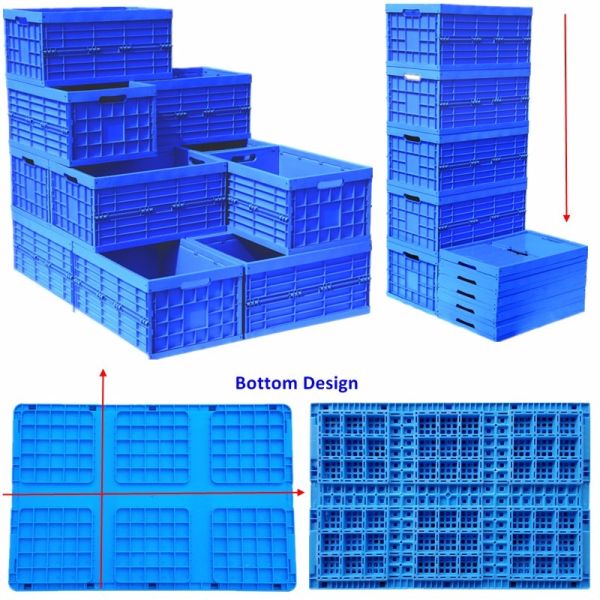 Space-saving Small Collapsible Plastic Storage Moving Boxes by HUADING Capacity 35 kg