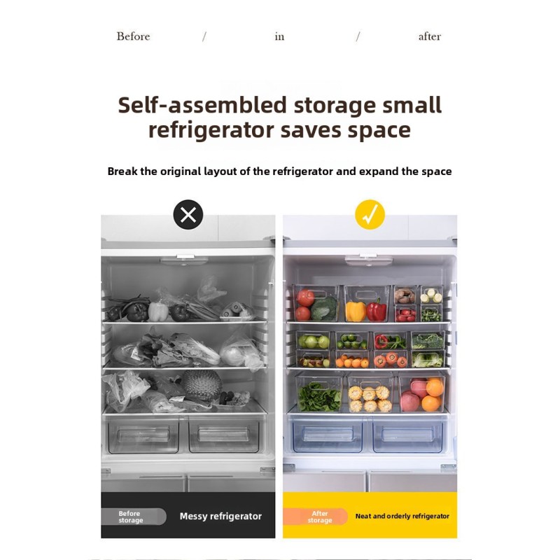 Clear Plastic Stackable Storage Bins Rectangular Produce Organizers for Fridge Kitchen Pantry Transparent Fruit Vegetable Basket