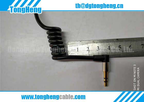 90 Degree Angle DC Jack Connector Spiral Power Cord