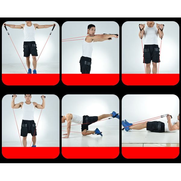 Yellow Blue Bodylastics Stackable Tube Resistance Bands Latex