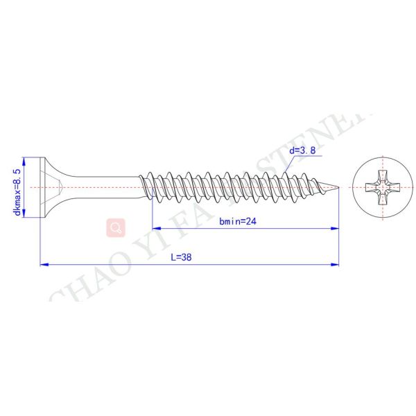Self Drilling Bugle Head Drywall Screws White Yellow High / Low Thread Dense Board