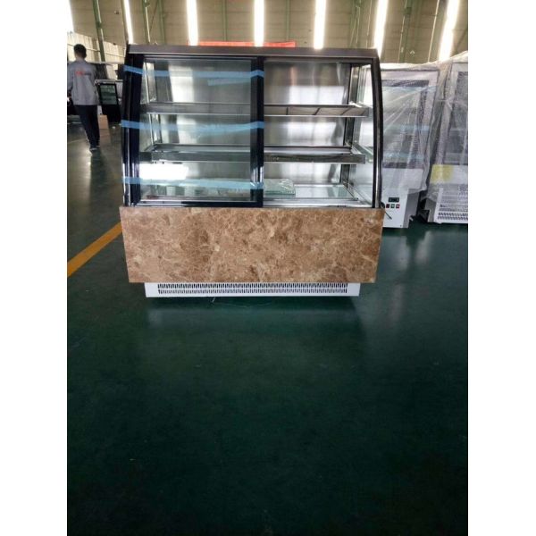 Curved Front Face Refrigerated Display Cabinet Air Cooled Cake Fresh Keeping 3