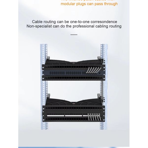 High-Density 24/48-Port Side-Mounted Fiber Optic Patch Panel With Raceway For Network Cabinet Cable Management