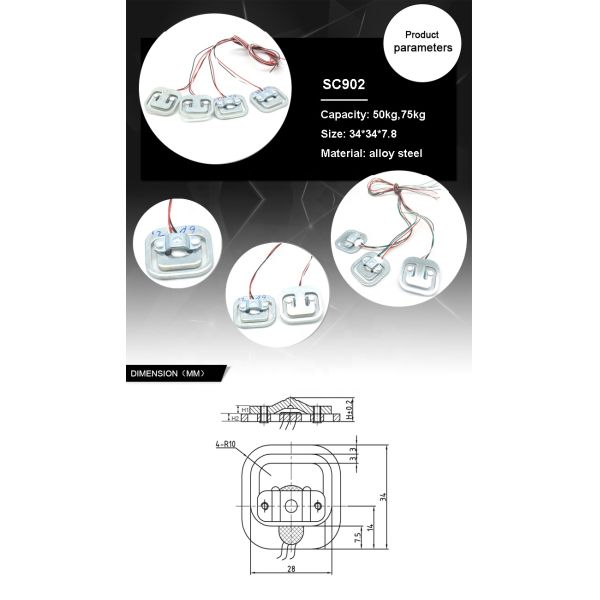 Small Size SC902 Half Bridge Body Scale Load Cell Sensor for 50kg 75kg 100kg Weighing at Best
