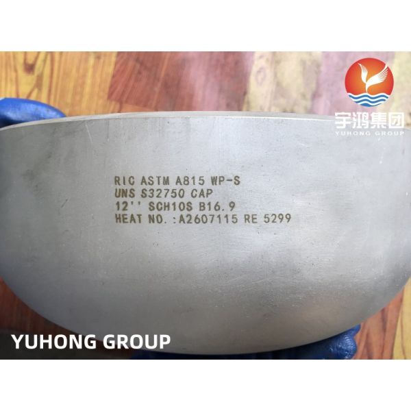 ASTM A815 S32750 / SAF 2507 Cap, Super Duplex Butt Weld Pipe Fitting For Offshore Oil And Gas Platforms