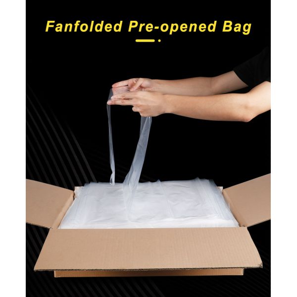 Thickness 0.03mm LDPE Plastic Fan Folded Pre Opened Bags