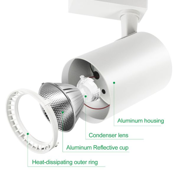 2 Phase LED COB Ceiling Mounted Track Lighting Replace Halogen Lamps AC220V