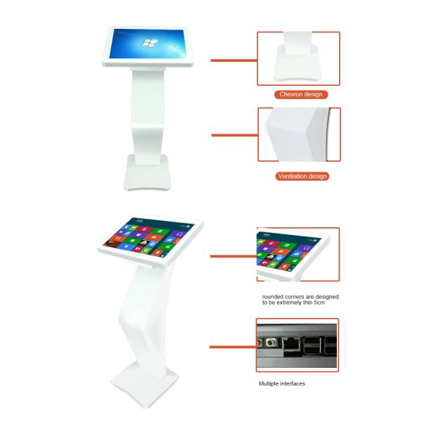 Pure White 21.5 Inch Capacitive Touch Computer Kiosk Fast Speed High Resolution