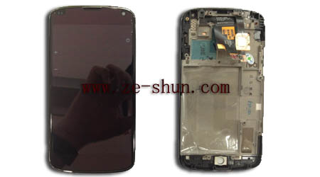 Black Cell Phone LCD Screen Replacement for LG E960 Nexus 4