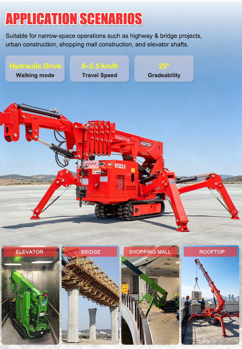 3 tons crawler spider crane