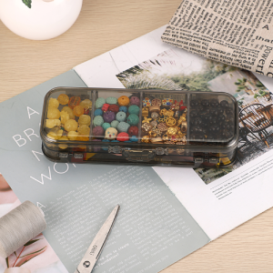 Double Deck Pencils Box Clear Plastic Stationery Box Removable Ruler Dividing Spacers Multi-Grid Home Utility Box