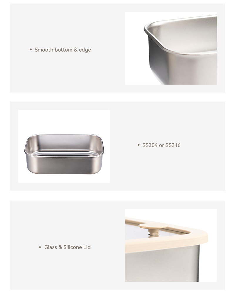 Sustainable Microwave Safe Stainless Steel Containers Rectangular with Stackable Design for Sustainable DTC Brands