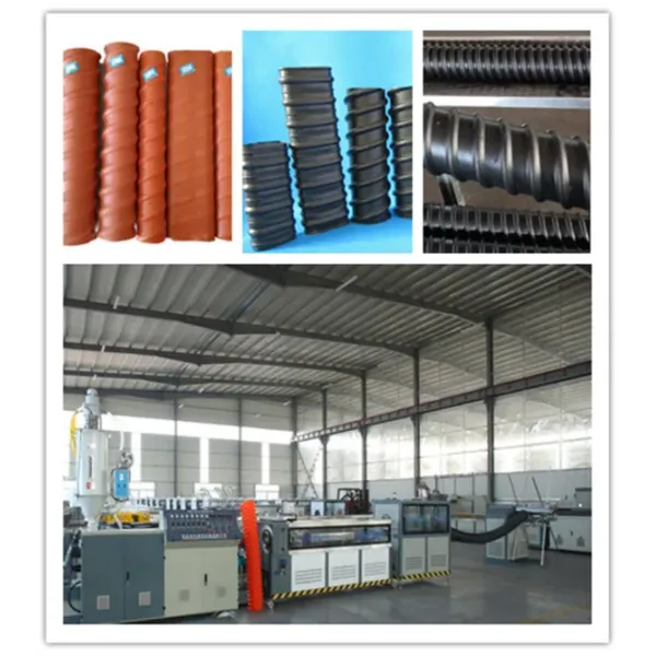 Automatic PE / HDPE Plastic Carbon Spiral Corrugated Pipe Making Machine with Stable Output and Continuous Winding System