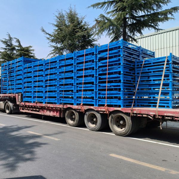 Collapsible Folding Stackable Metal Pallet Box Q235 Steel Warehouse Storage Cage