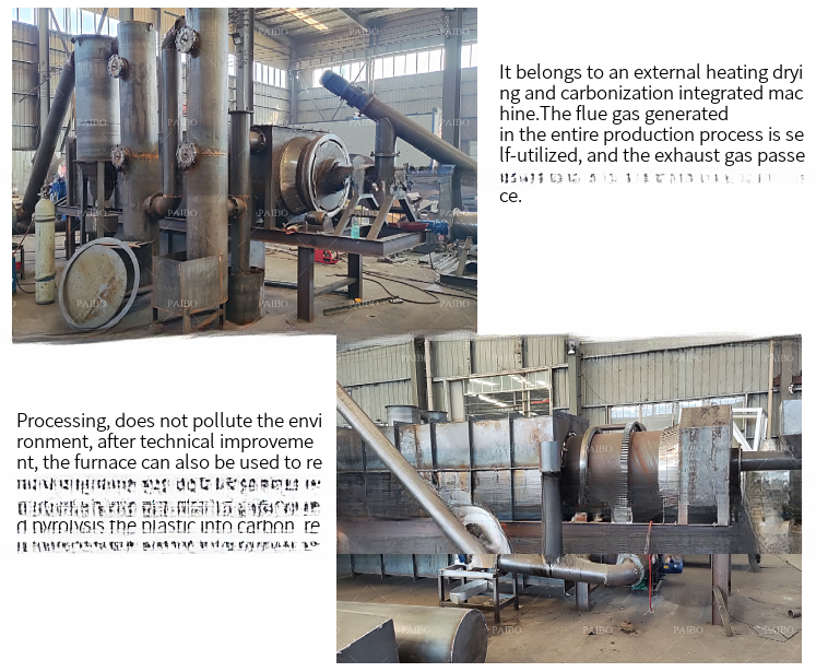 7CBM Capacity Continuous Charcoal Powder Making Machine for Peanut Shell Carbonization
